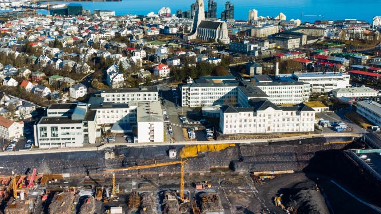 Aerial view of Reykjavík city